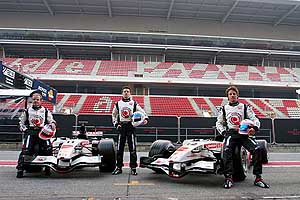 Rubens Barrichello, Anthony Davidson, Jenson Button, Honda RA106