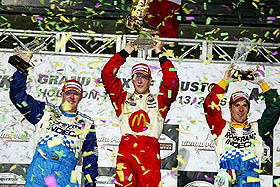 Paul Tracy,  Sebastien Bourdais, Mario Dominguez