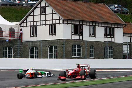 Kimi Raikkonen (Ferrari), Giancarlo Fisichella (Force India-Mercedes)