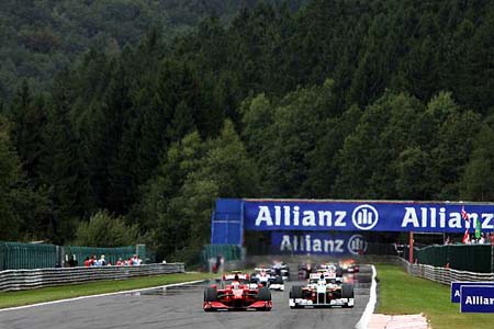 Kimi Raikkonen (Ferrari), Giancarlo Fisichella (Force India-Mercedes)